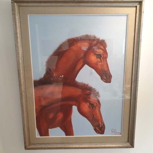 Quadro olio tela cavalli - olio,
