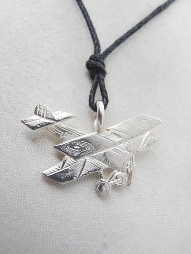 Biplano ciondolo in argento - :,
