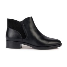 Geox stivaletti da donna bassi tronchetti scarpe invernali in vera pelle nero