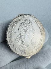 Antica Scatolina Portapillole In Argento 800 A Forma Di Moneta Luigi XIV