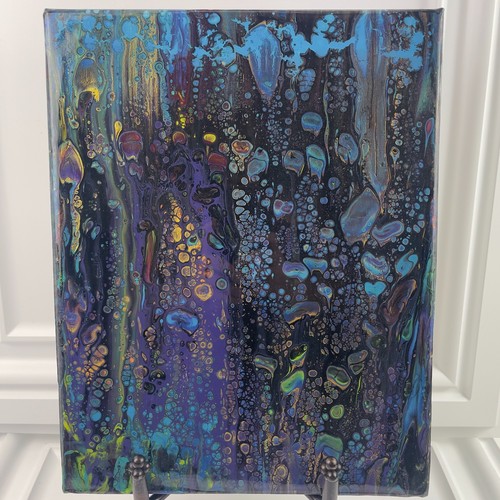 Quadro astratto arte fluida - , di