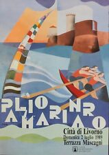 Futurismo. OSVALDO PERUZZI. Livorno. Manifesto del Palio Marinaro, 2 luglio 1989