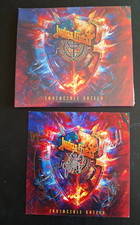 JUDAS PRIEST INVINCIBLE SHIELD CD  + BAND SIGNED /AUTOGRAPH ART CARD