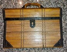 Borsa CARTELLA LEGNO e PELLE 40x27x5 cm Bamboo Wood & Leather Suitcase OTIMA