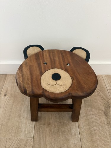 Sgabello orso legno - sgabello,