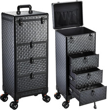 Trolley Make up Professionale 3 Cassetti Valigetta Trucchi Con Serratura E Ruote