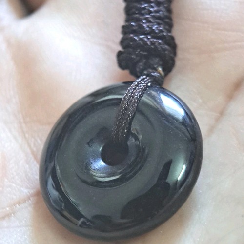 Ciondolo jade disc nero - ciondolo,