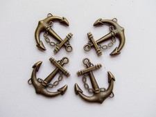 3pz charms ciondoli Ancora colore bronzo 32x27mm,lead,nickel free