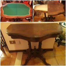 TAVOLO  IN LEGNO D'ARREDO TRASFORMABILE DA  GIOCO CON PANNO VERDE.  USATO.