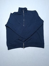 Brooksfield Men's Sweatshirt Cotton Zip Front Sz 56 Dark Blue