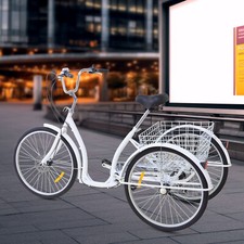 Triciclo per adulti 26 pollici 6 velocità 3 ruote shopping crociera triciclo bicicletta con cestino
