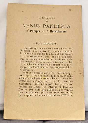 Pubblicazione inizio 900 culto - inizio,