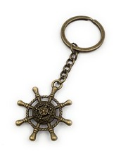 Portachiavi Timone Bronzo Piccolo Marinaio Metallo Charm