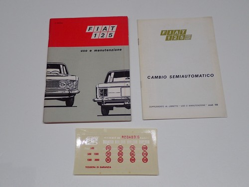 Fiat 125 libretto - 125, uso