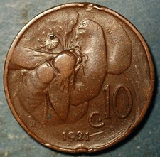 Italia 10 Centesimi 1921 R