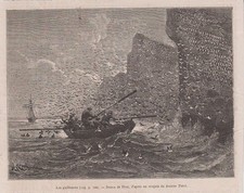 Orig. Incisione su legno: Les guillemots. Dessin de Riou, d'après un croquis du docteur T