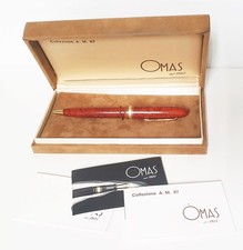 OMAS PENNA A SFERA MODELLO A.M.87 IN RADICA DI ERICA E ORO ORIGINALE VINTAGE