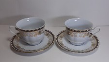 Coppia Tazze Caffè Tè Grandi LIMOGES con Oro