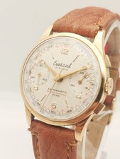 Eversal Chronograph Oro 18K, Vintage  17 Rubis, 33mm Running, Cal.Landeron 248