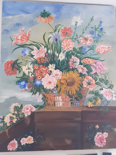 Quadro olio tela fiori - quadro,