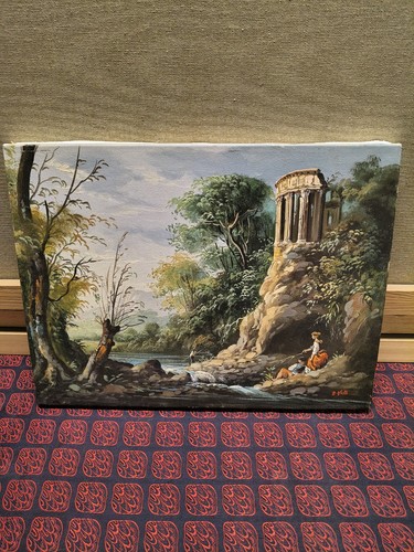 Dipinto olio tela tempio - su,