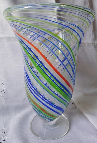 Vaso vetro con - con, decori