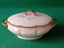 ANTICA ZUPPIERA PORCELLANA S.C. RICHARD PORCELLANA BIANCA E ORO ZECCHINO. CV98