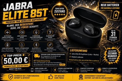 Jabra elite 85t nero - nero, |