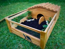 TERRARIO CASETTA CON LATO A VISTA PER TARTARUGHE 60x40x22 LEGNO TRATTATO
