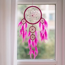 Acchiappasogni con Piume Artigianale – Ø 17 cm Lunghezza 55 cm –0109251408