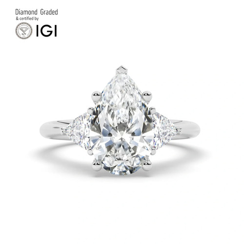 Anello trilogy diamante pera - diamante,