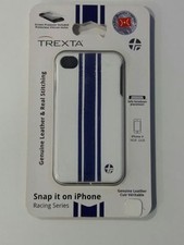 COVER IPHONE 4 TREXTA IN PELLE + PELLICOLA Racing Series 3BI on White NUOVA