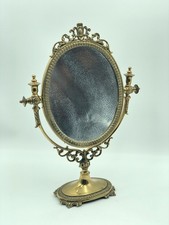 Specchio da tavolo in ottone placcato  in stile Vittoriano