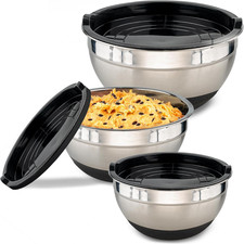 3 Ciotole in Acciaio Inox Da