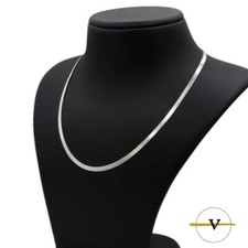 COLLANA SNAKE PIATTA UOMO DONNA ACCIAIO INOSSIDABILE LARGA 4 MM LUNGA 45 + 5 CM