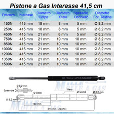 2 PISTONI A GAS MOLLE PER