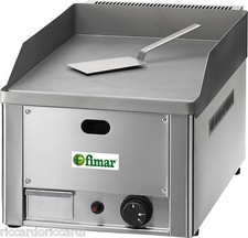 Fry top a gas singolo piastra liscia in ferro bistecchiera professionale ghisa