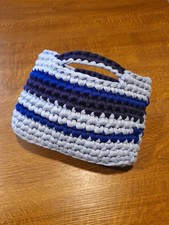 Borsa Donna Uncinetto Fatta A Mano Varie Tonalita Blu