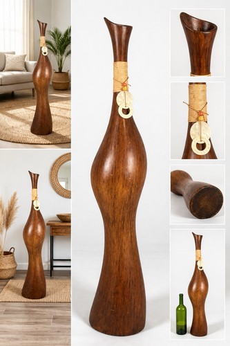 Vaso etnico africano legno - africano,