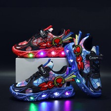 Scarpe bambini Luci Spiderman Led Sport Sneakers Luminose bimbi