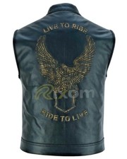 Gilet aquila in rilievo Sons of Anarchy bikers pelle club gilet uomo taglio