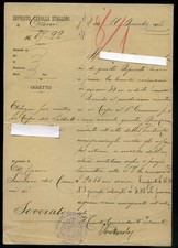 Lettera inviata a Soverato - dal Deposito Cavalli Stalloni di OZIERI 1905 - 