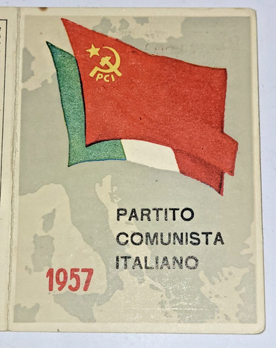 1957 tessera politica pci - tessera,