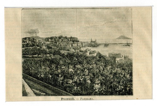 Pozzuoli napoli antica stampa - pozzuoli,