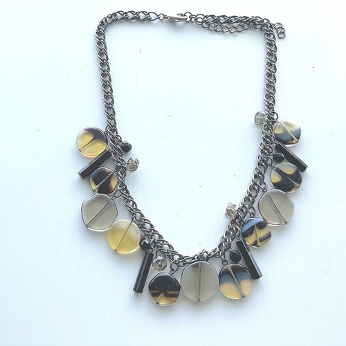 Collana resina acrilico grigio - collana,