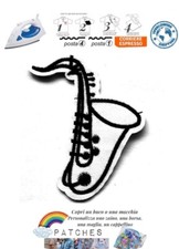 patch saxophone toppa termoadesiva sassofono musical instrument white black iron