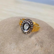 Polki anello diamante 925 - polki,