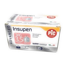 Pic Insupen Advanced Ago Penna Insulina Misura 34G 3,5mm, 100 Pezzi