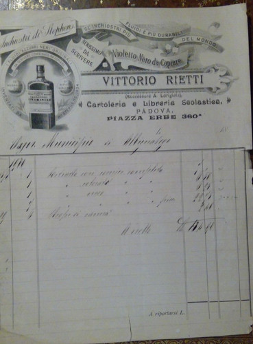 Fattura 1880 vittorio rietti - -,
