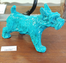 SCULPTURE Chien Céramique Bleue Fox Terrier signé Jacques R. Paris 19MAG 24/09